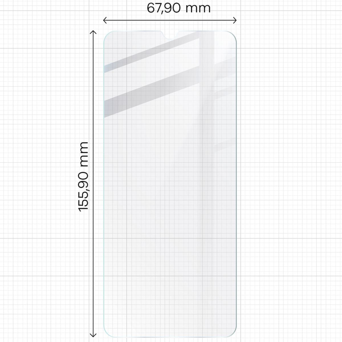 Gehärtetes Glas - 3 Stück + Kameraschutz für Oppo A38 4G, Bizon Glass Clear Pack