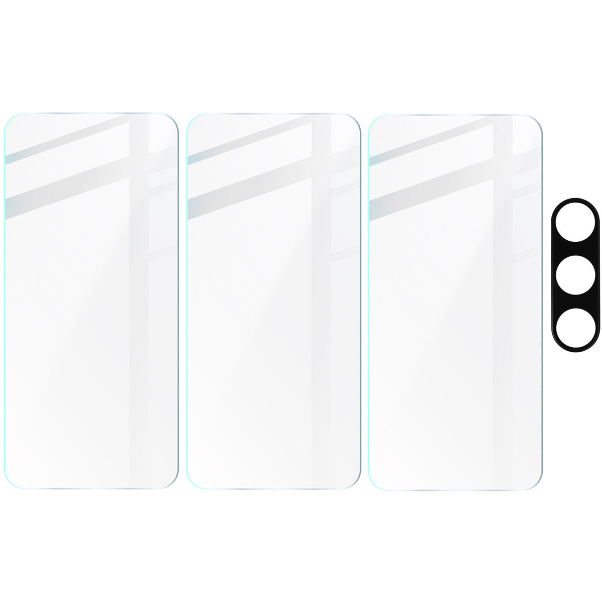 Gehärtetes Glas - 3 Stück + Kameraschutz für Galaxy S24 FE, Bizon Glass Clear Pack