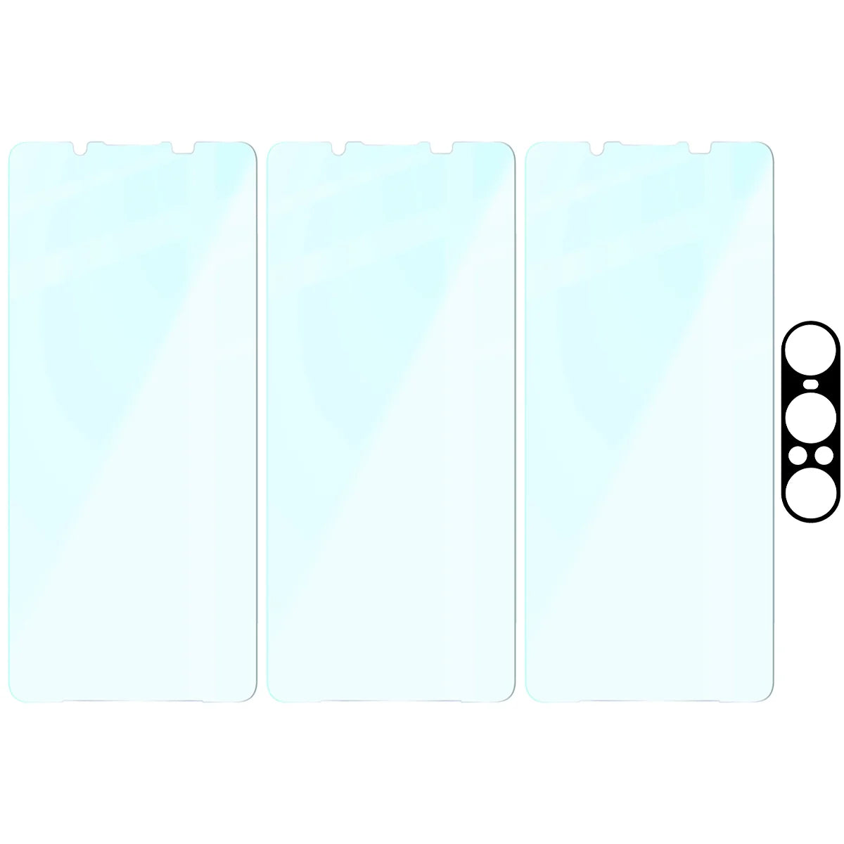Gehärtetes Glas - 3 Stück + Kameraschutz für Sony Xperia 1 VII, Bizon Glass Clear Pack