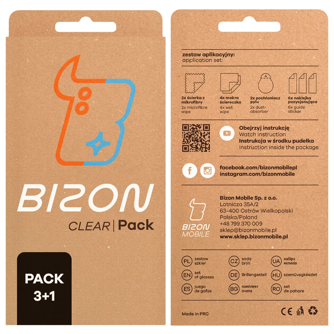 Gehärtetes Glas - 3 Stück + Kameraschutz für Xiaomi Redmi A5 4G / POCO C71 4G, Bizon Glass Clear Pack