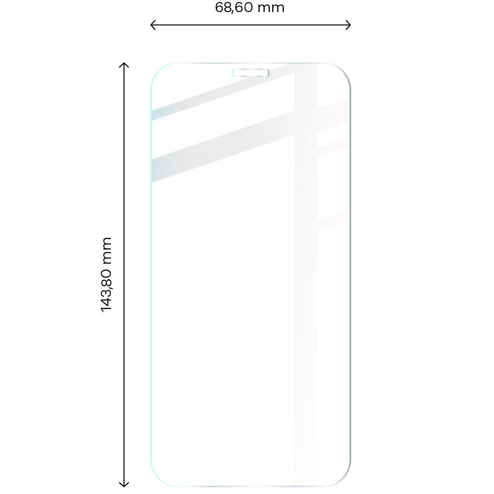 Gehärtetes Glas - 3 Stück + Kameraschutz für iPhone 12 Pro, Bizon Glass Clear Pack
