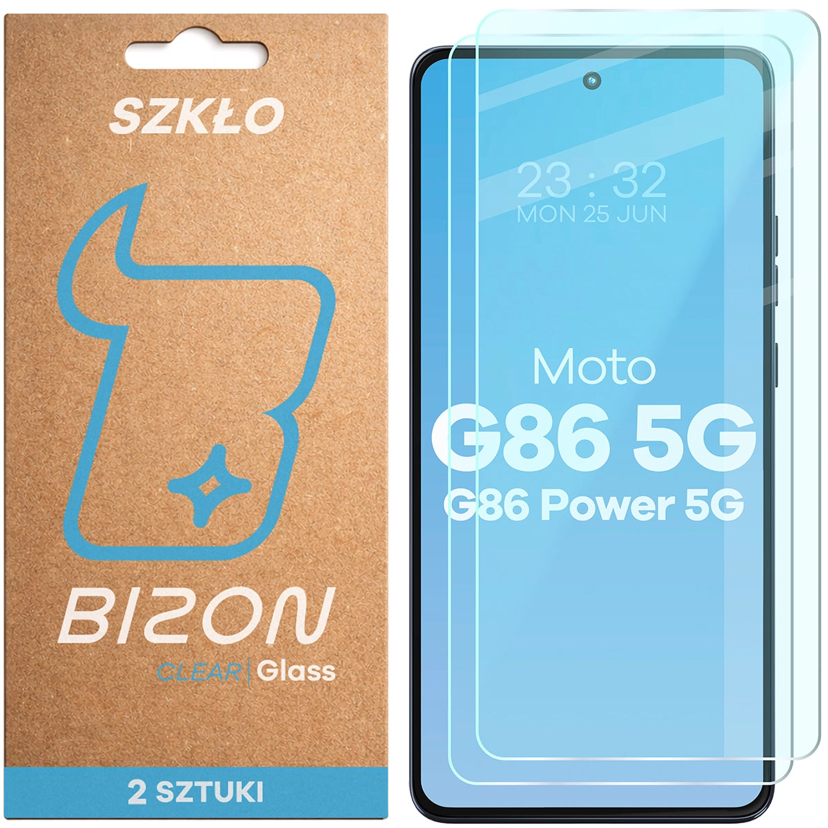 Gehärtetes Glas für Motorola Moto G86 5G / G86 Power 5G, Bizon Glass Clear Duo, 2 Stück