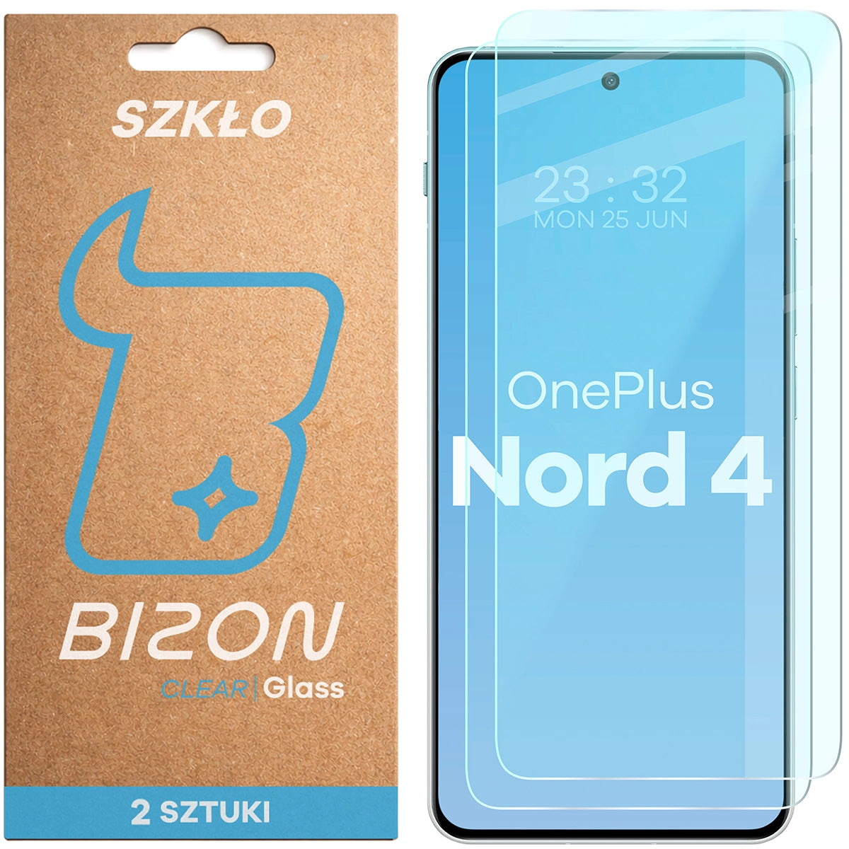 Gehärtetes Glas für OnePlus Nord 4, Bizon Glass Clear Duo, 2 Stück