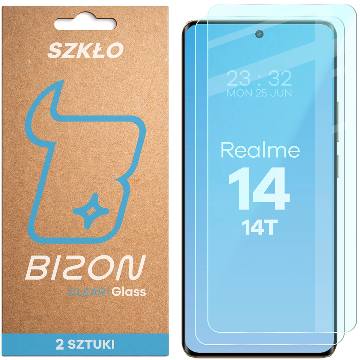 Gehärtetes Glas für Realme 14 5G / 14T 5G, Bizon Glass Clear Duo, 2 Stück