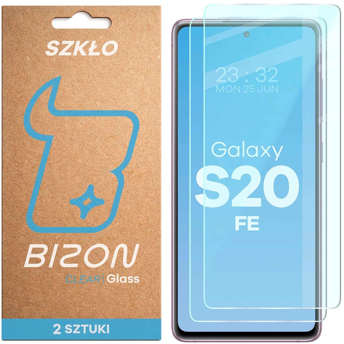 Gehärtetes Glas für Galaxy S20 FE, Bizon Glass Clear Duo, 2 Stück
