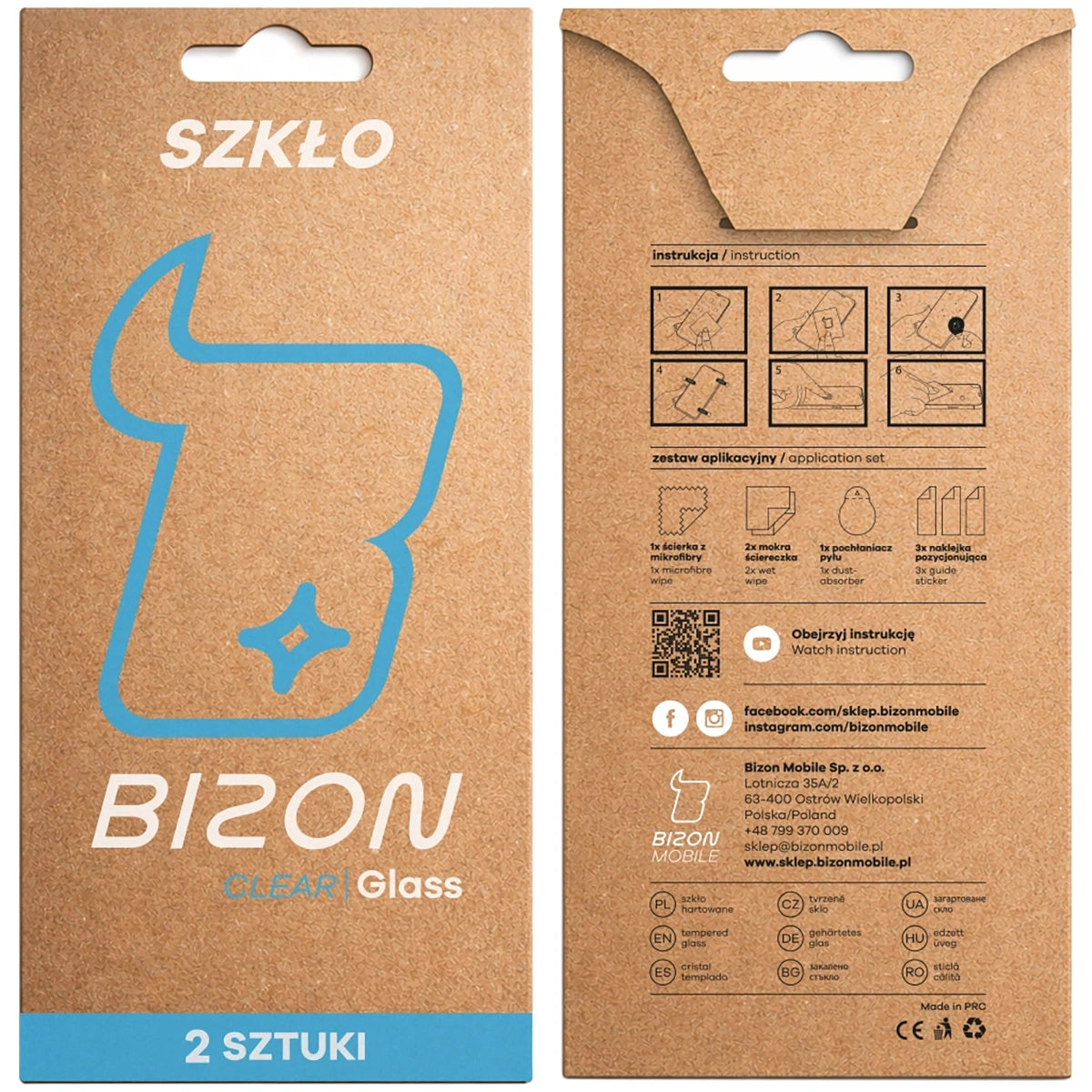Gehärtetes Glas für Galaxy S25 / S24, Bizon Glass Clear Duo, 2 Stück