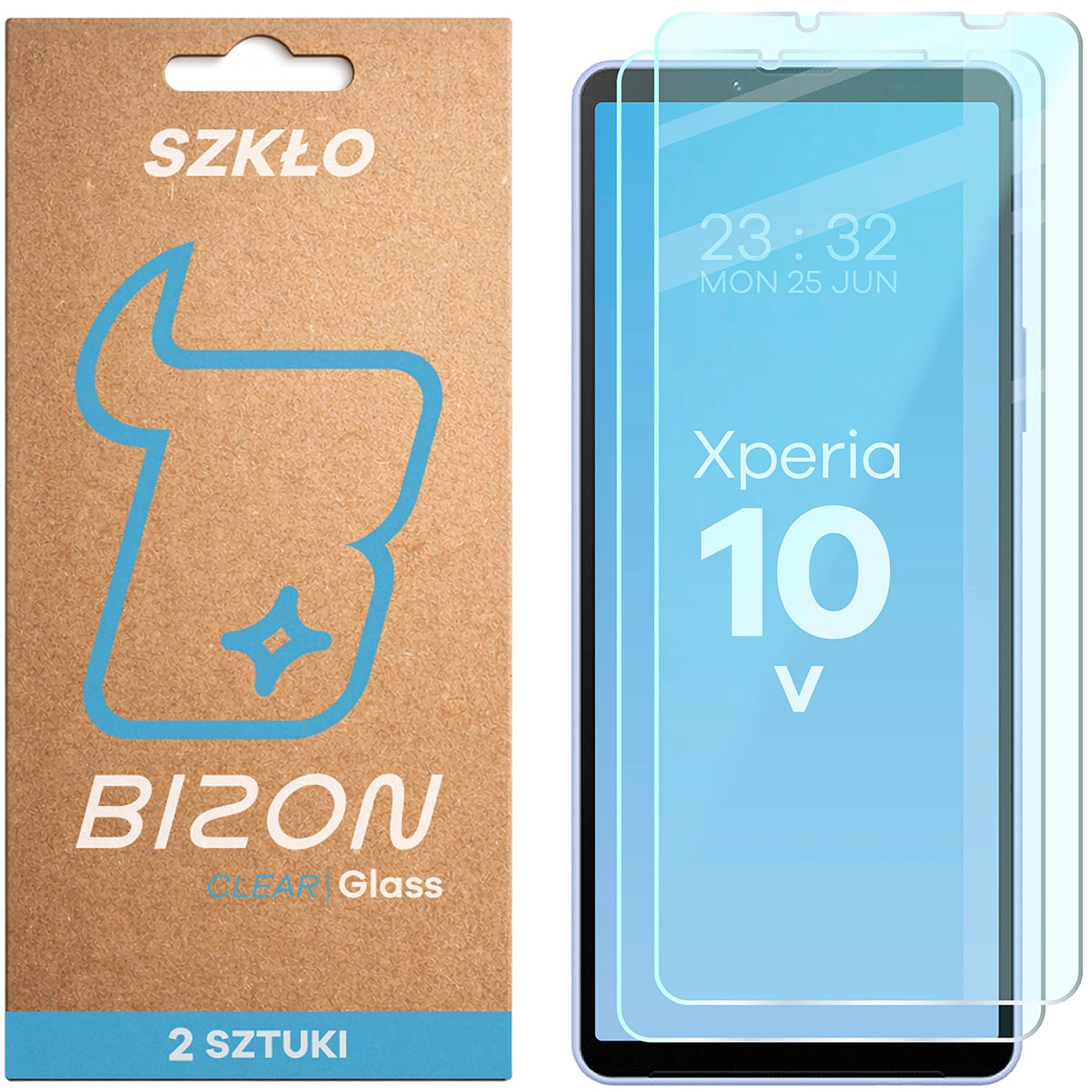 Gehärtetes Glas für Sony Xperia 10 V, Bizon Glass Clear Duo, 2 Stück