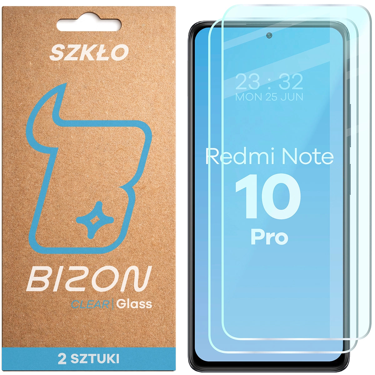 Gehärtetes Glas für Xiaomi Redmi Note 10 Pro, Bizon Glass Clear Duo, 2 Stück