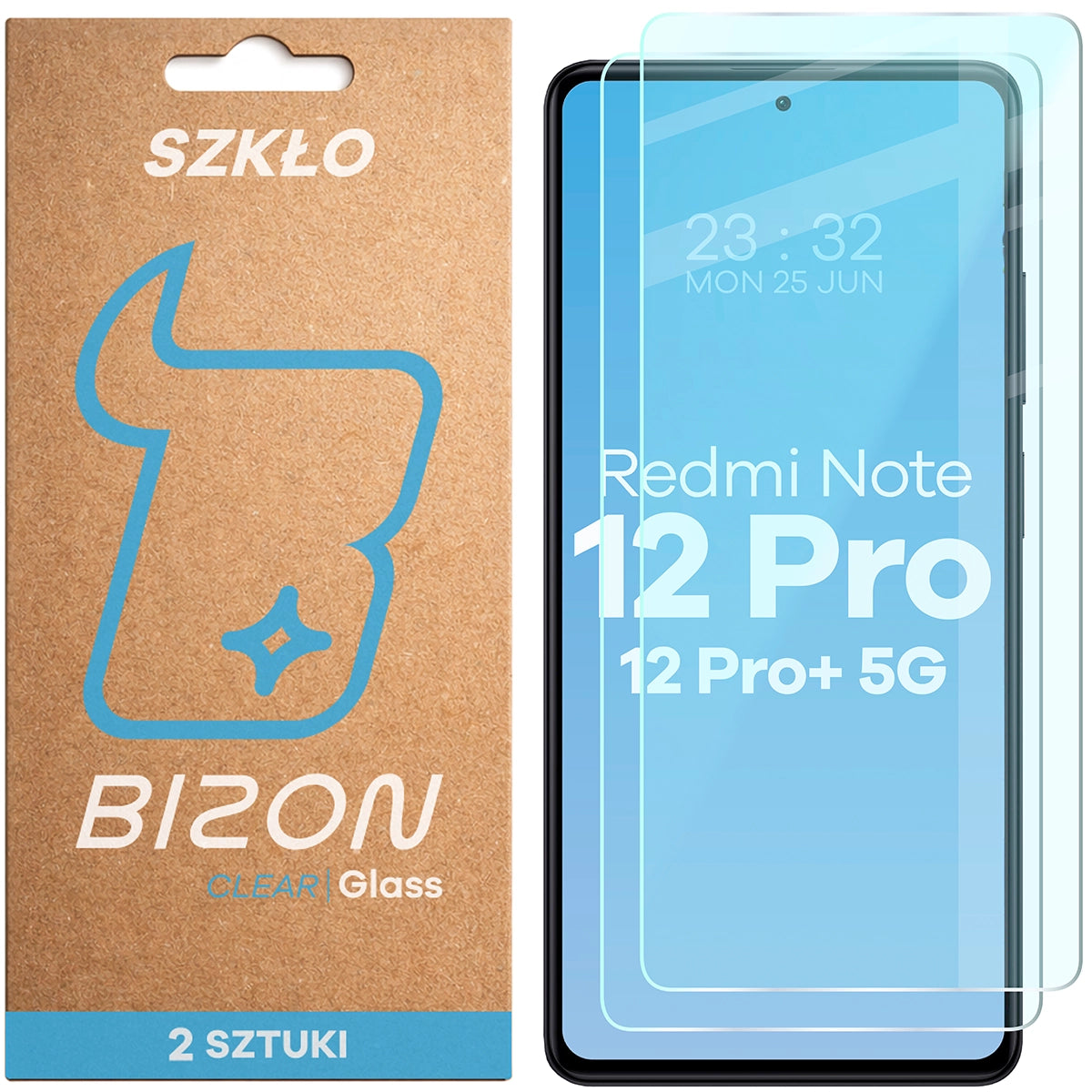 Gehärtetes Glas für Xiaomi Redmi Note 12 Pro 5G / Note 12 Pro Plus 5G, Bizon Glass Clear Duo, 2 Stück
