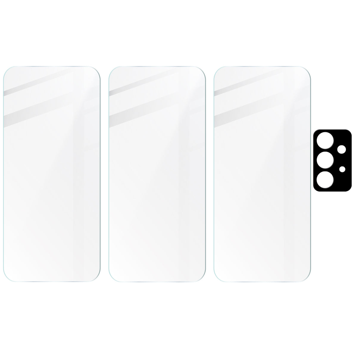 Gehärtetes Glas - 3 Stück + Kameraschutz für Galaxy A52s 5G, A52 4G/5G, Bizon Glass Clear Pack