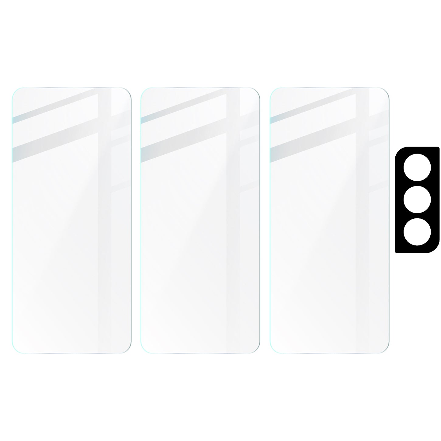 Gehärtetes Glas - 3 Stück + Kameraschutz für Galaxy S21 FE, Bizon Glass Clear Pack