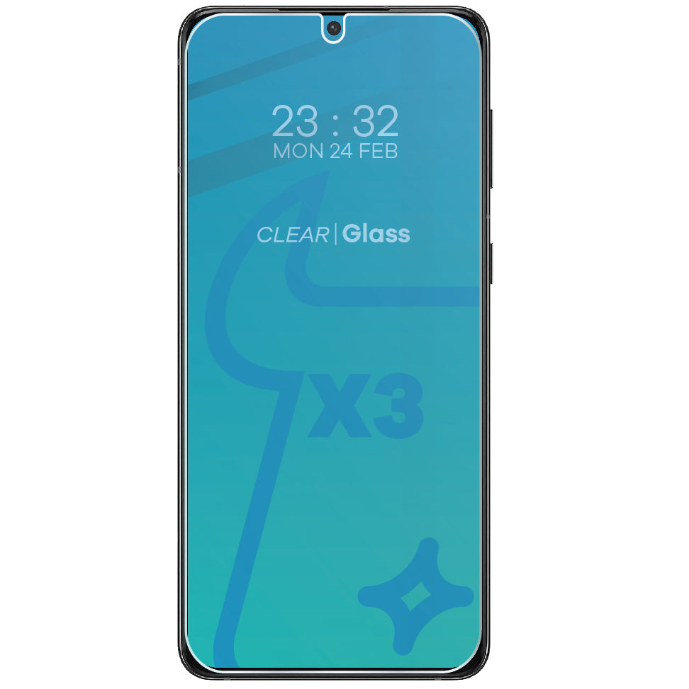 Gehärtetes Glas - 3 Stück + Kameraschutz für Galaxy S21 Plus 5G, Bizon Glass Clear Pack