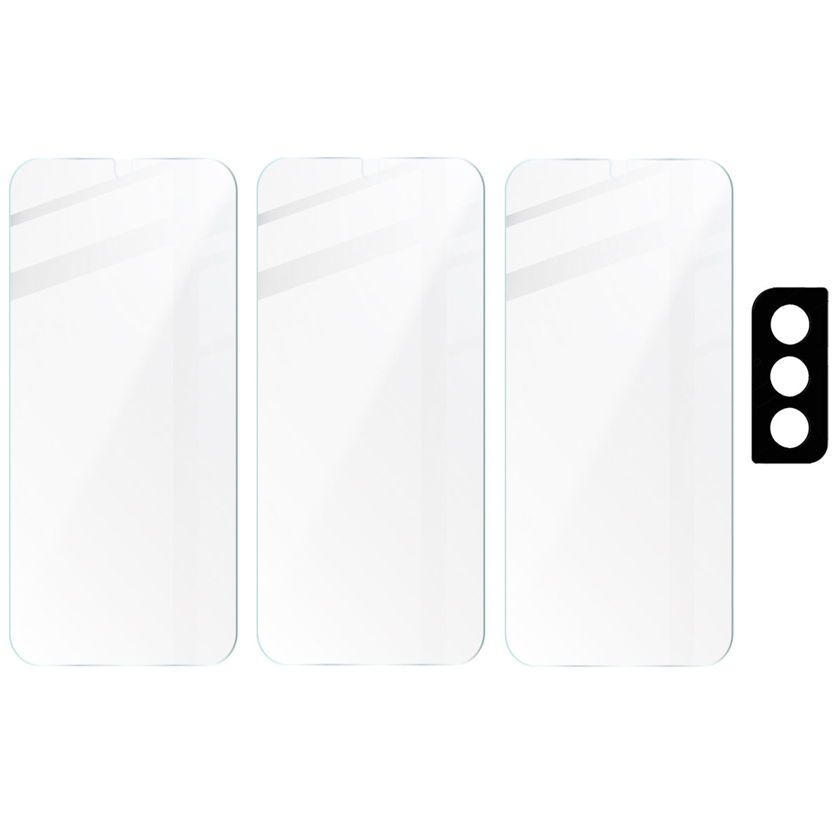 Gehärtetes Glas - 3 Stück + Kameraschutz für Galaxy S21 Plus 5G, Bizon Glass Clear Pack