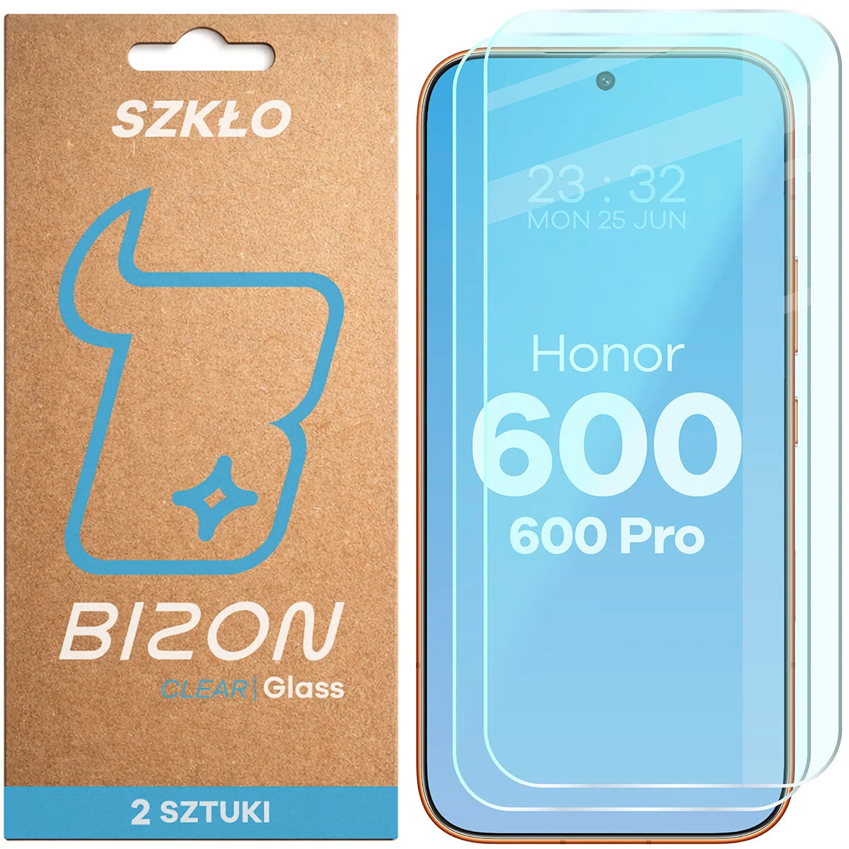 Gehärtetes Glas für Honor 600 5G / 600 Pro 5G, Bizon Glass Clear Duo, 2 Stück