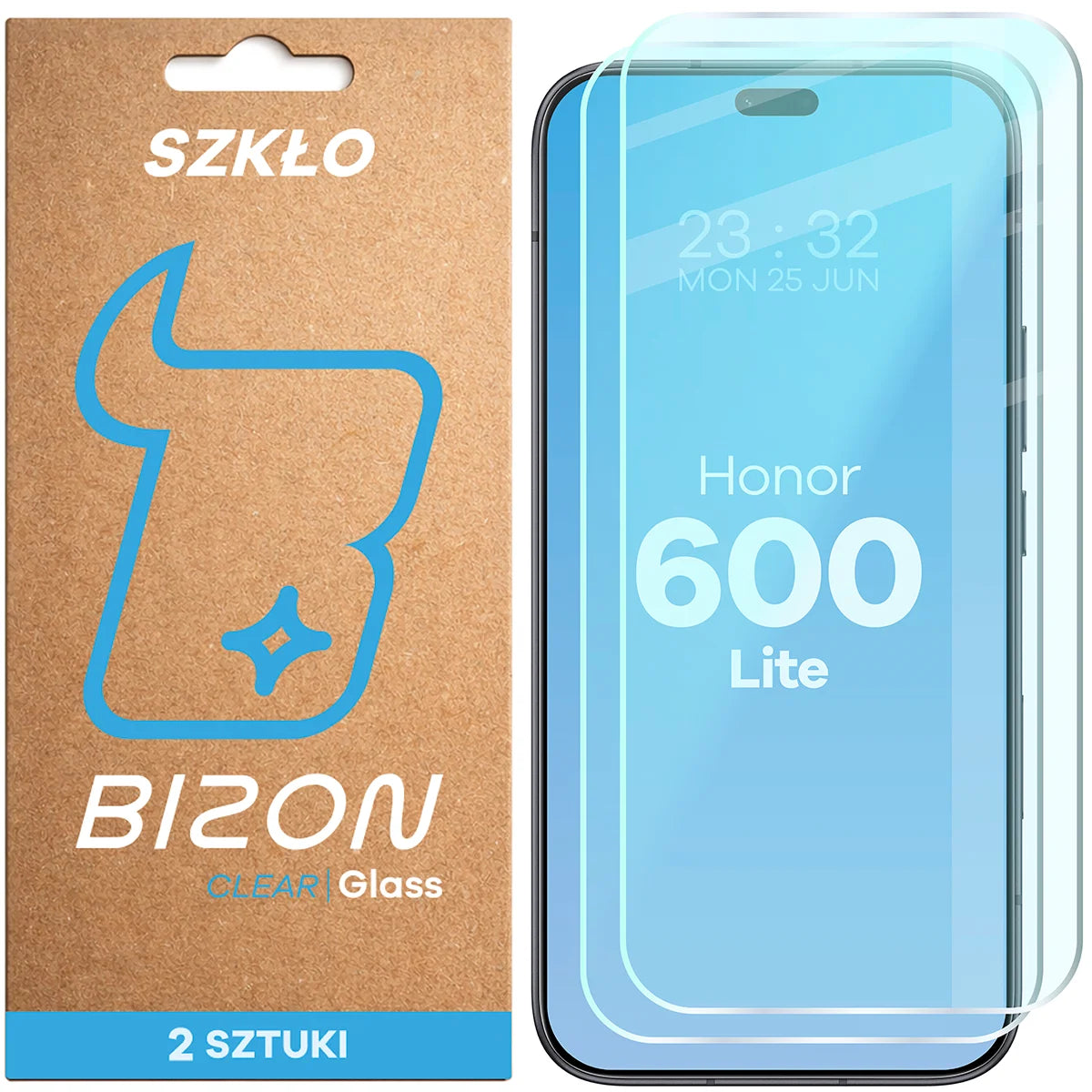 Gehärtetes Glas für Honor 600 Lite 5G, Bizon Glass Clear Duo, 2 Stück