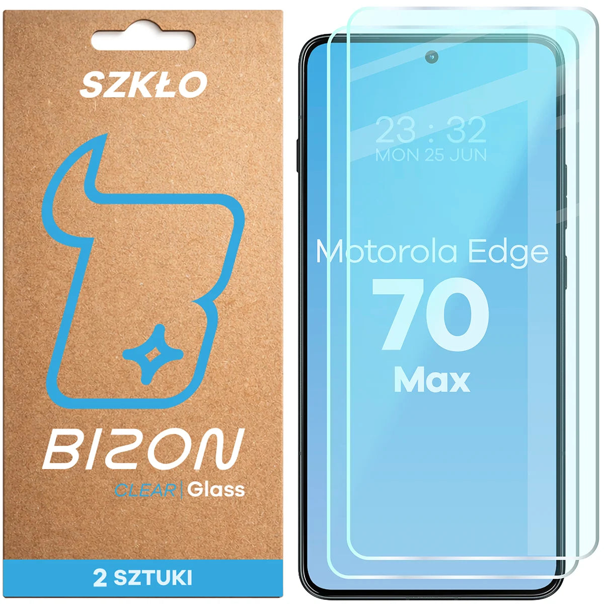Gehärtetes Glas für Motorola Edge 70 Max, Bizon Glass Clear Duo, 2 Stück (1/4)