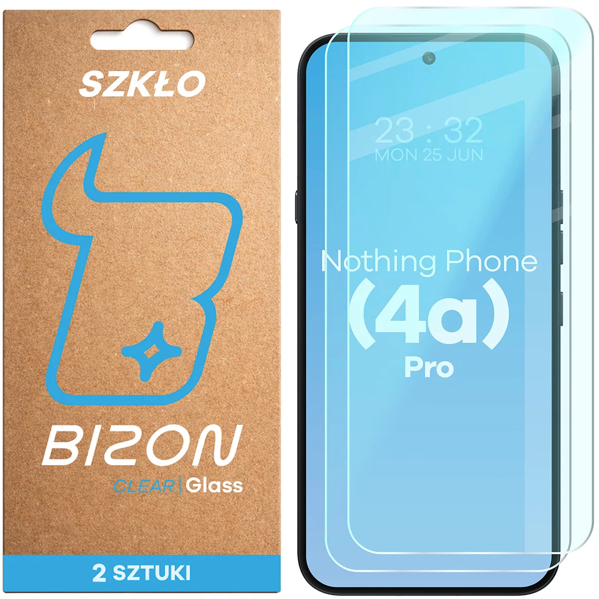 Gehärtetes Glas für Nothing Phone (4a) Pro, Bizon Glass Clear Duo, 2 Stück