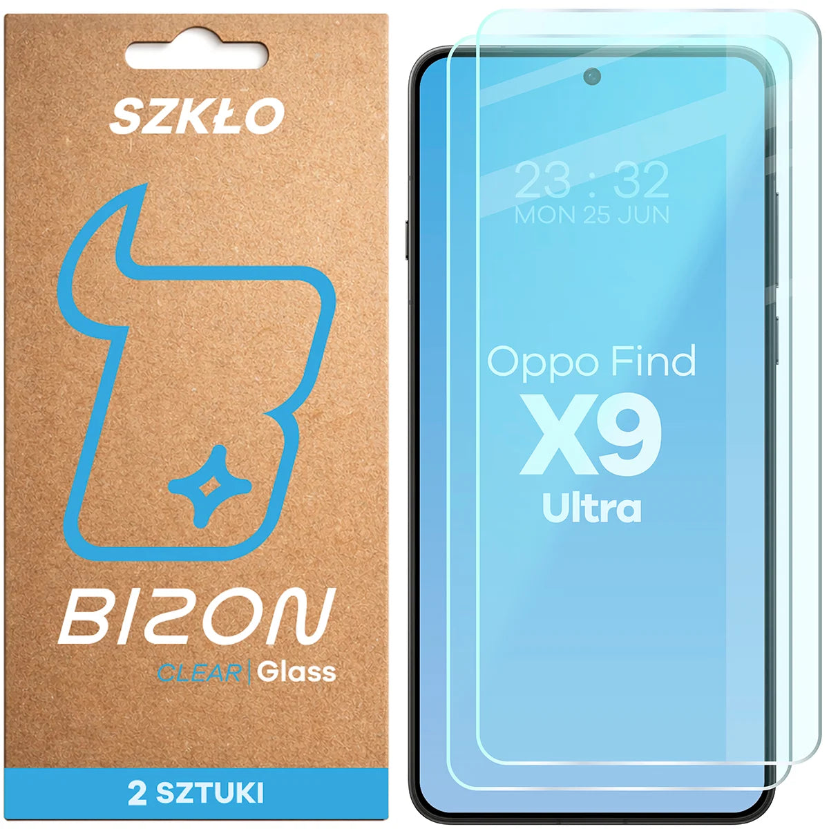 Gehärtetes Glas für Oppo Find X9 Ultra, Bizon Glass Clear Duo, 2 Stück