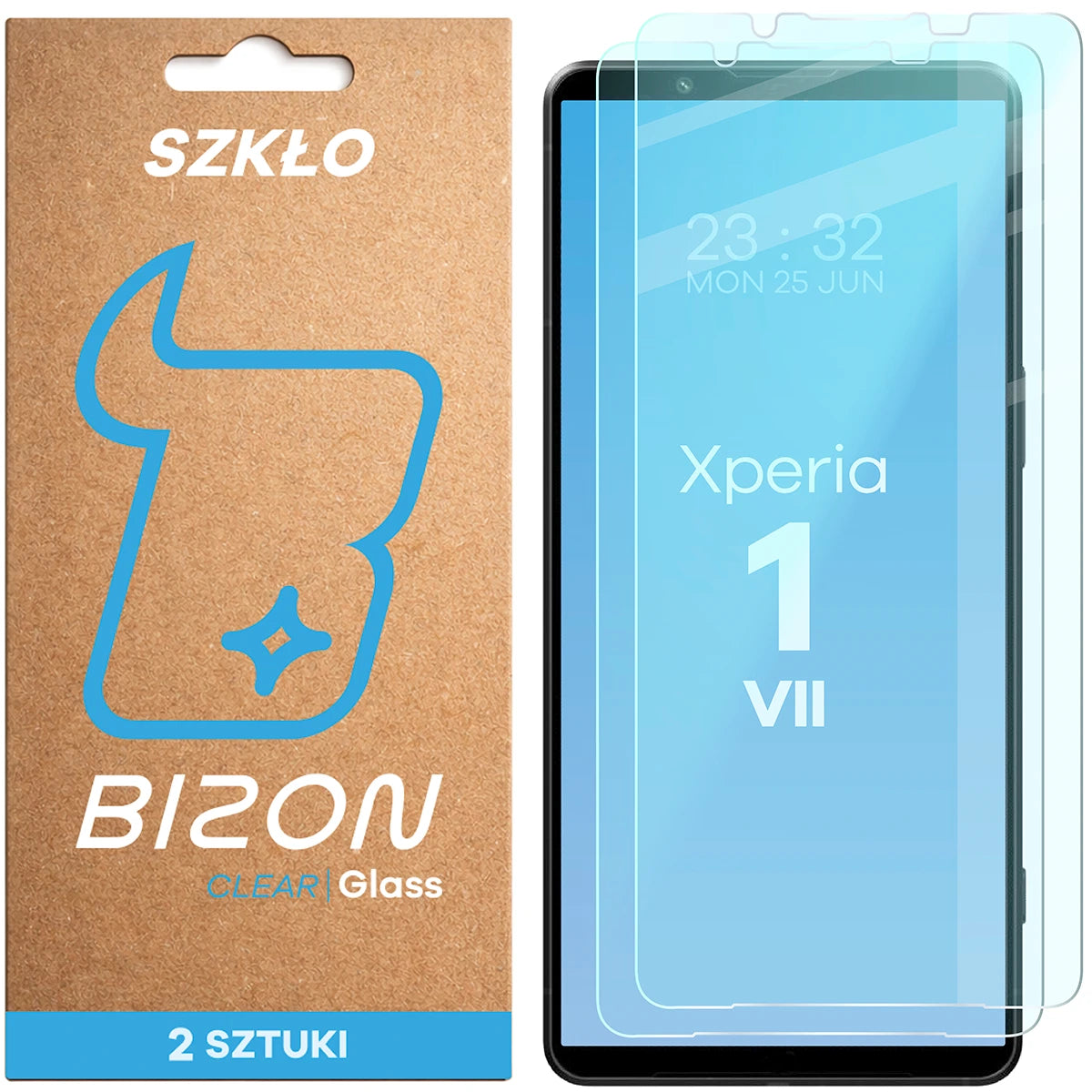 Gehärtetes Glas für Sony Xperia 1 VII, Bizon Glass Clear Duo, 2 Stück (1/4)