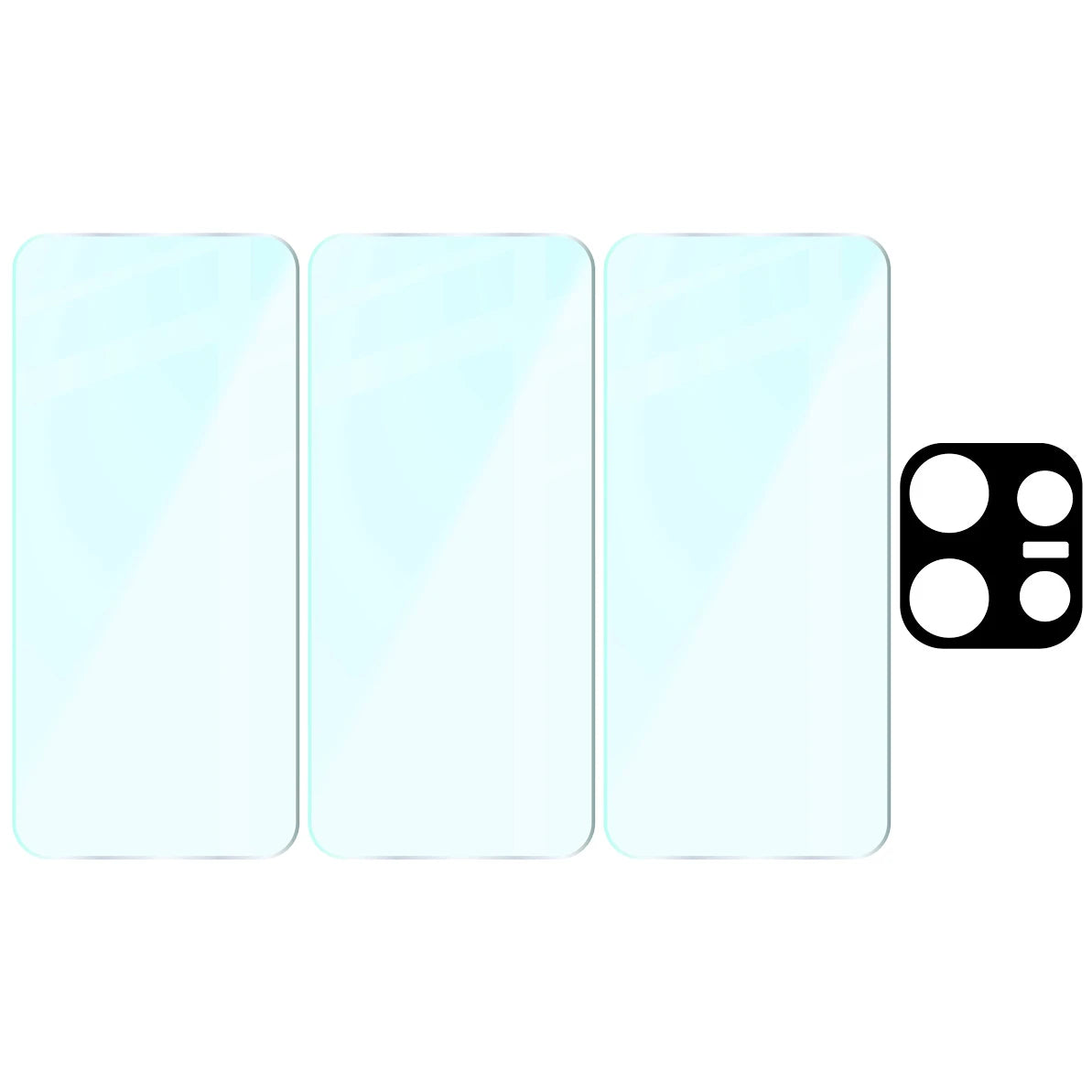 Gehärtetes Glas - 3 Stück + Kameraschutz für Oppo Reno16 F / Reno16 FS, Bizon Glass Clear Pack (6/6)