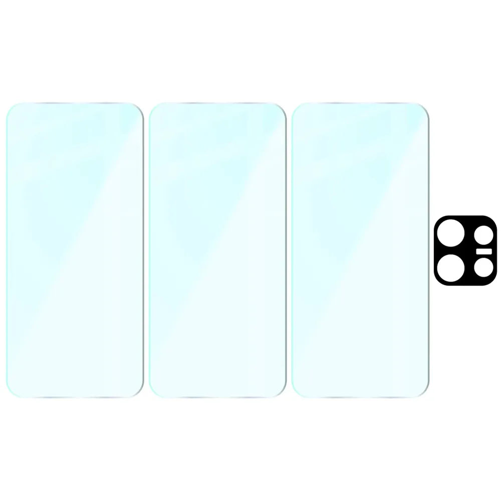 Gehärtetes Glas - 3 Stück + Kameraschutz für OPPO Reno16 Pro, Bizon Glass Clear Pack (6/6)