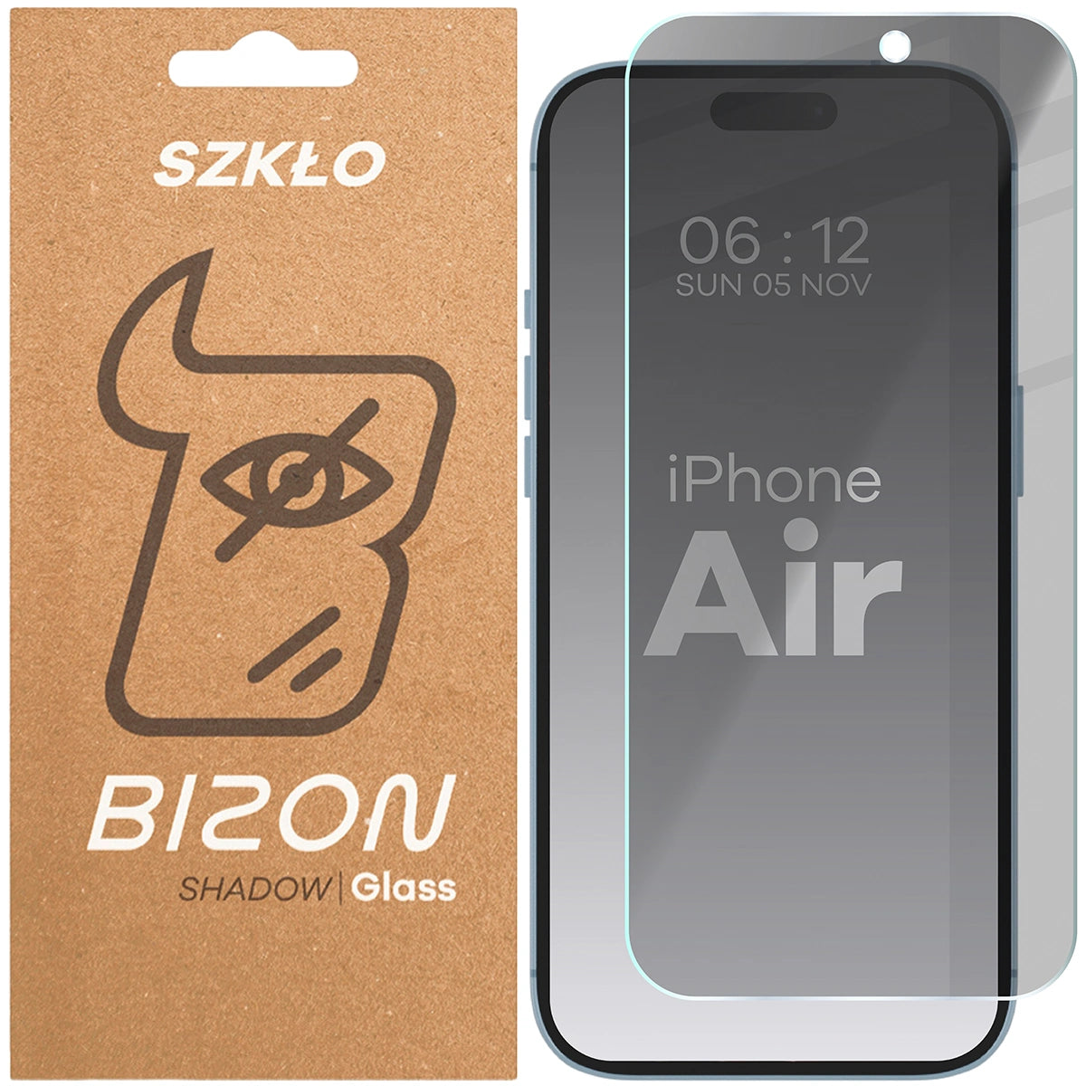 Gehärtetes Glas mit Privatschutzfilter für iPhone Air, Bizon Glass Clear Shadow, getönt