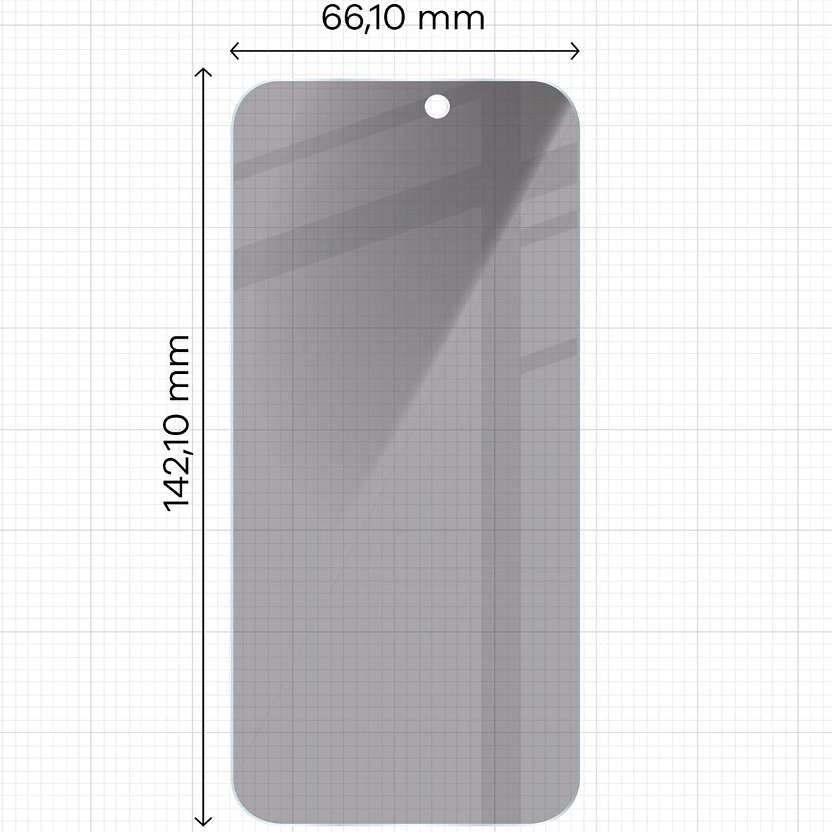 Gehärtetes Glas mit Privatschutzfilter für iPhone 16/15/15 Pro, Bizon Glass Clear Shadow, getönt