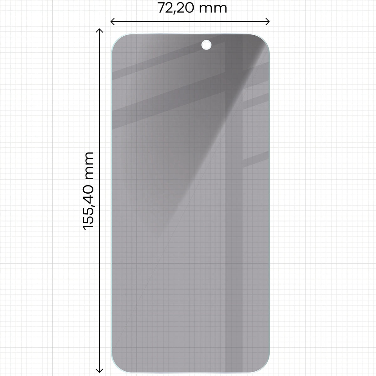 Gehärtetes Glas mit Privatschutzfilter für iPhone 15 Plus / 15 Pro Max / 16 Plus, Bizon Glass Clear Shadow, getönt