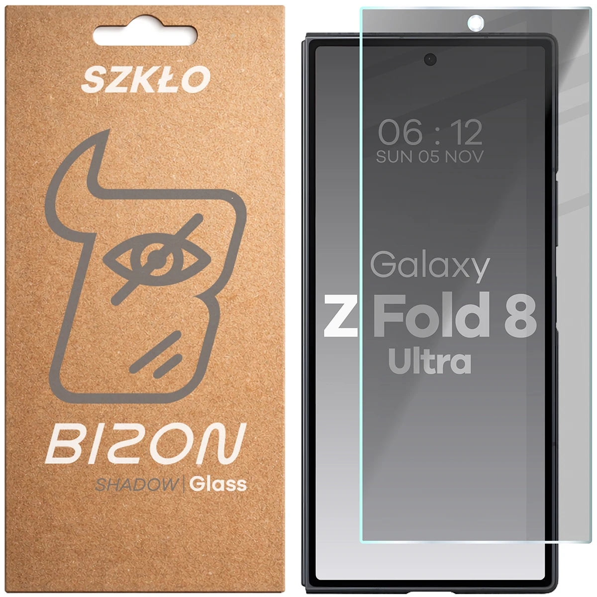 Gehärtetes Glas mit Privatschutzfilter für Galaxy Z Fold8 Ultra, Bizon Glass Clear Shadow, getönt (1/4)