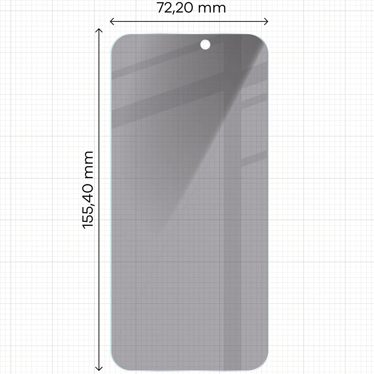 Gehärtetes Glas mit Privatschutzfilter für iPhone 15 Plus / 15 Pro Max / 16 Plus, Bizon Glass Clear Shadow Duo, getönt, 2 Stück