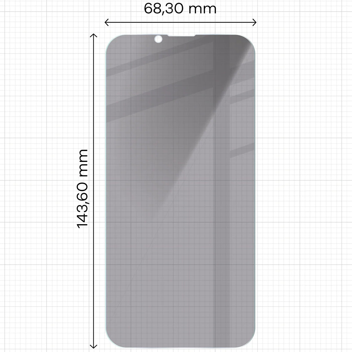 Gehärtetes Glas mit Privatschutzfilter für iPhone 17e / 16e / 14 / 13 Pro / 13, Bizon Glass Clear Shadow Duo, getönt, 2 Stück