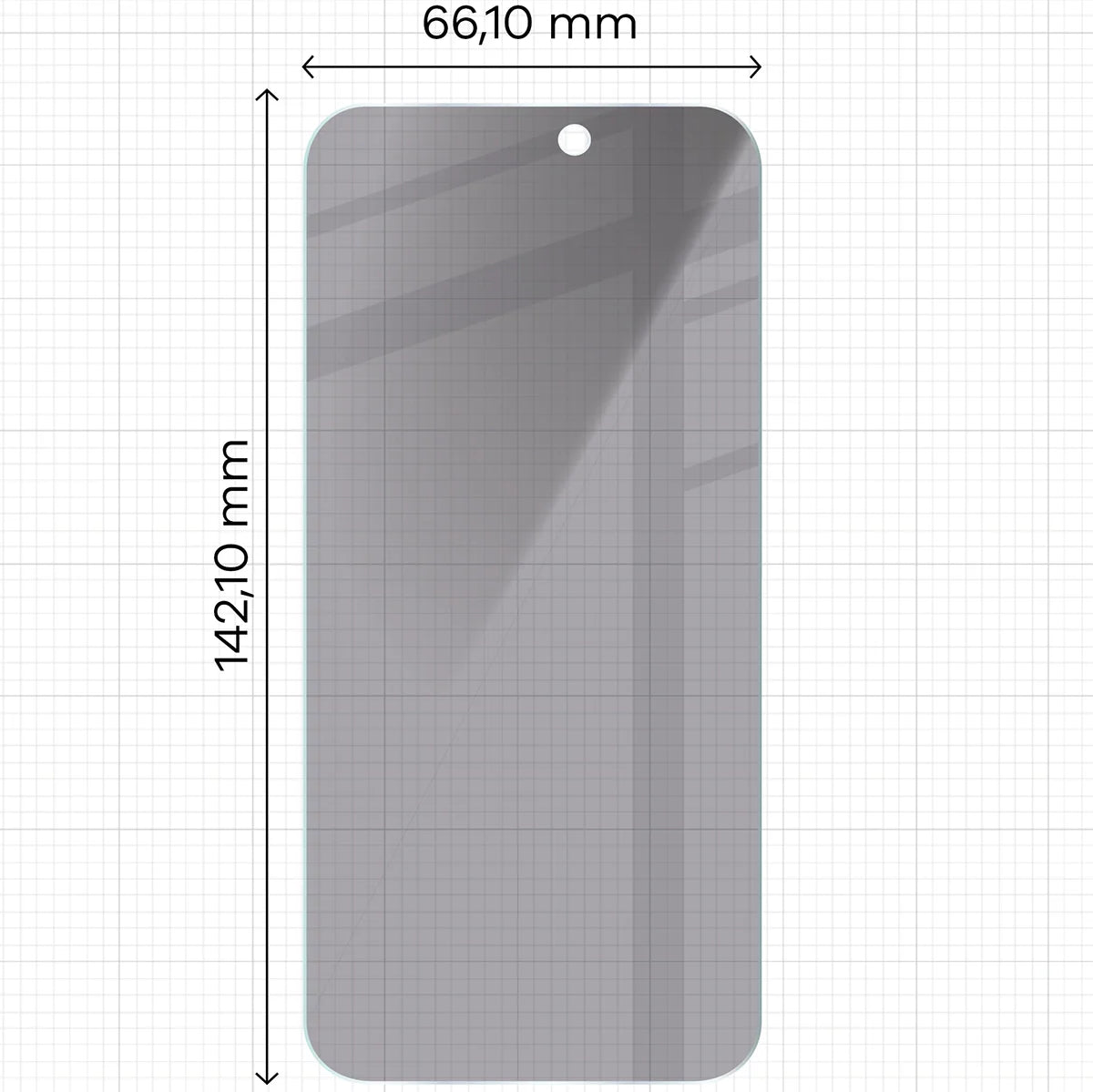 Gehärtetes Glas mit Privatschutzfilter für iPhone 15 / 15 Pro / 16 , Bizon Glass Clear Shadow Duo, getönt, 2 Stück