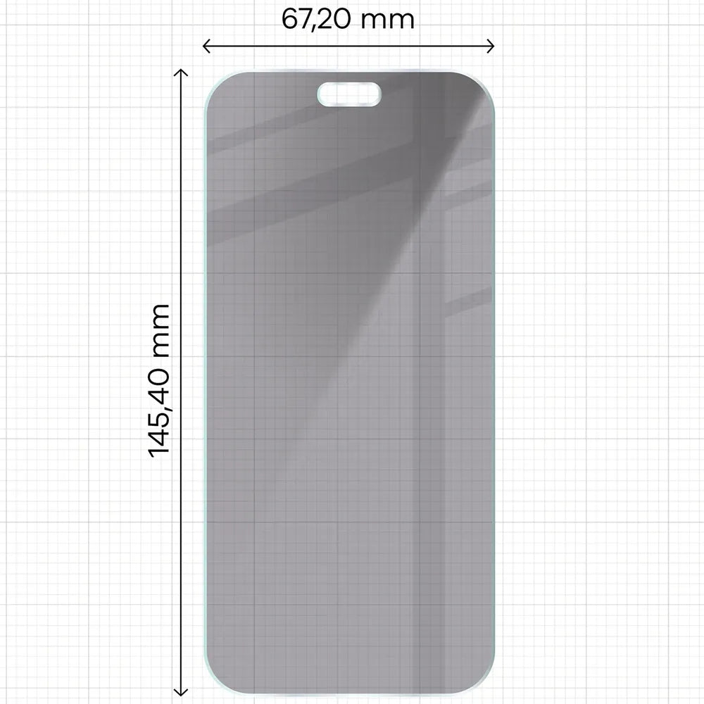 Gehärtetes Glas mit Privatschutzfilter für iPhone 18 Pro, Bizon Glass Clear Shadow Duo, getönt, 2 Stück (2/4)