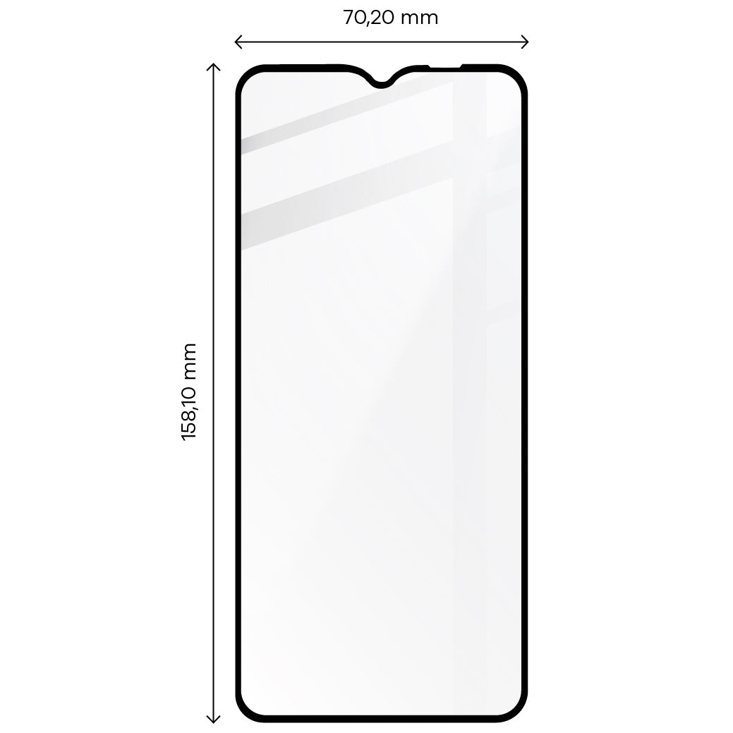Gehärtetes Glas Bizon Glass Edge für Galaxy A03s, Schwarz