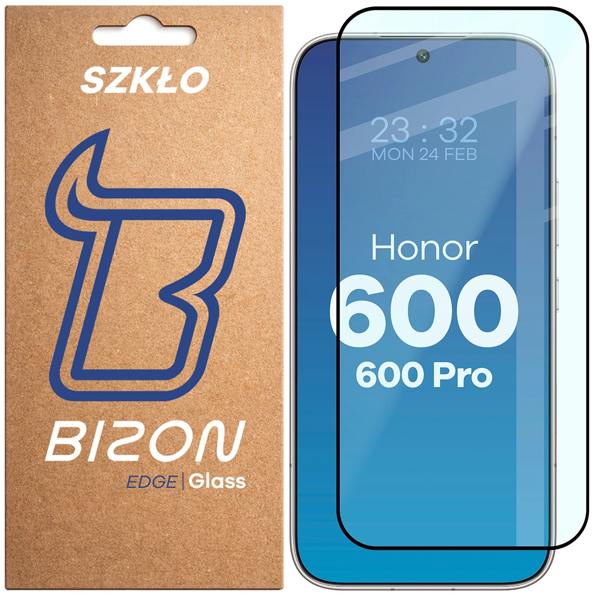 Gehärtetes Glas für Honor 600 5G / 600 Pro 5G, Bizon Glass Edge, Schwarzer Rahmen