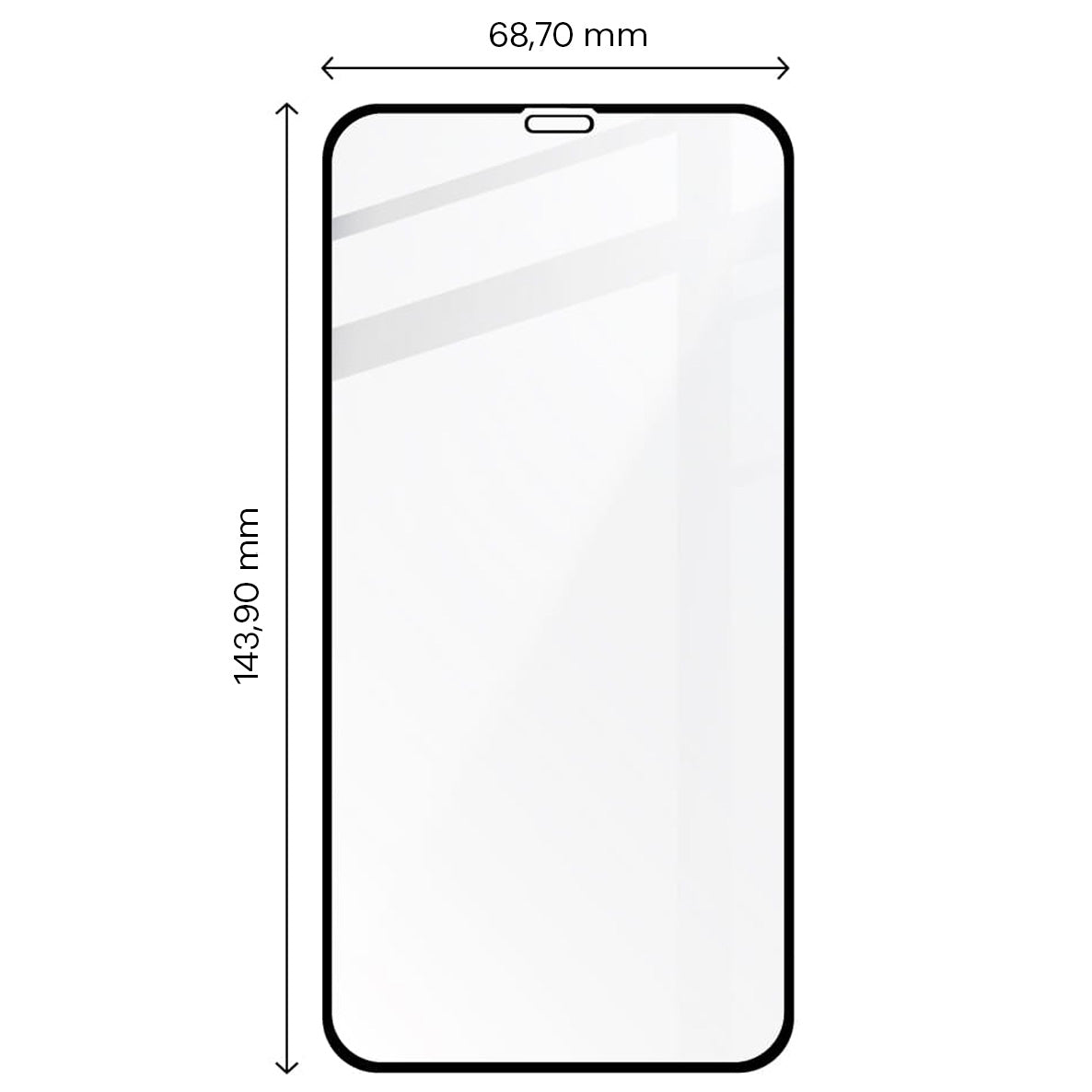 Gehärtetes Glas Bizon Glass Edge für iPhone 11 / XR, schwarzer Rahmen