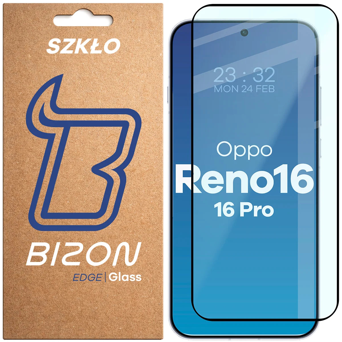 Gehärtetes Glas für Oppo Reno16 / Reno16 Pro 5G, Bizon Glass Edge, (1/4)