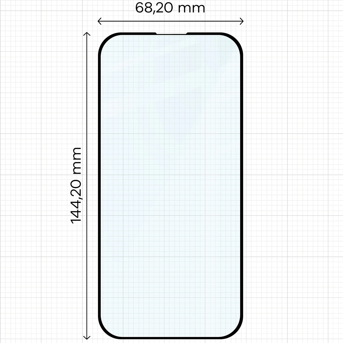 Gehärtetes Glas Bizon Glass Edge für iPhone 15 / 16, schwarz