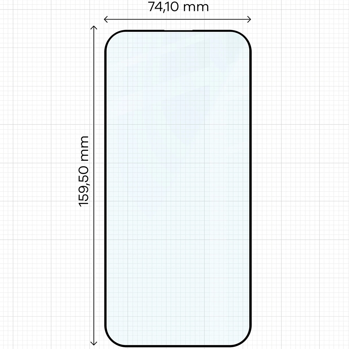 Gehärtetes Glas für iPhone 16 Pro Max, Bizon Glass Edge, schwarzer Rahmen