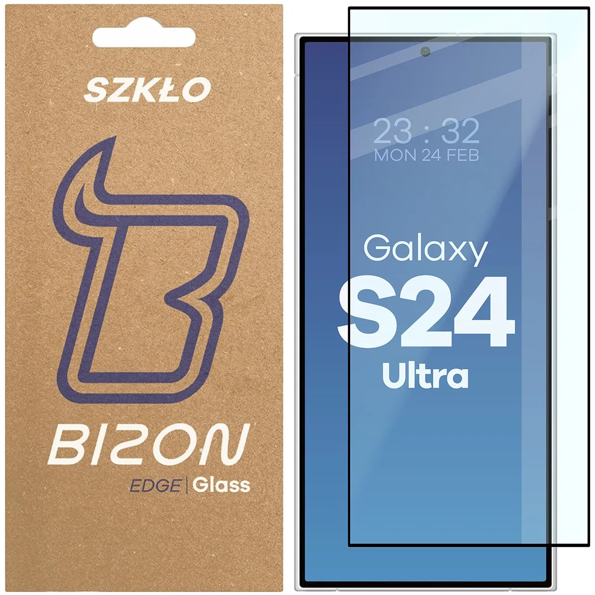 Gehärtetes Glas für Galaxy S24 Ultra, Bizon Glass Edge, schwarz