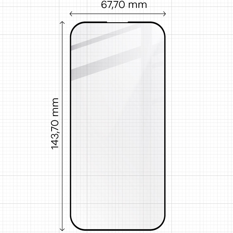 Gehärtetes Glas Bizon Glass Edge für iPhone 15 Pro, schwarz