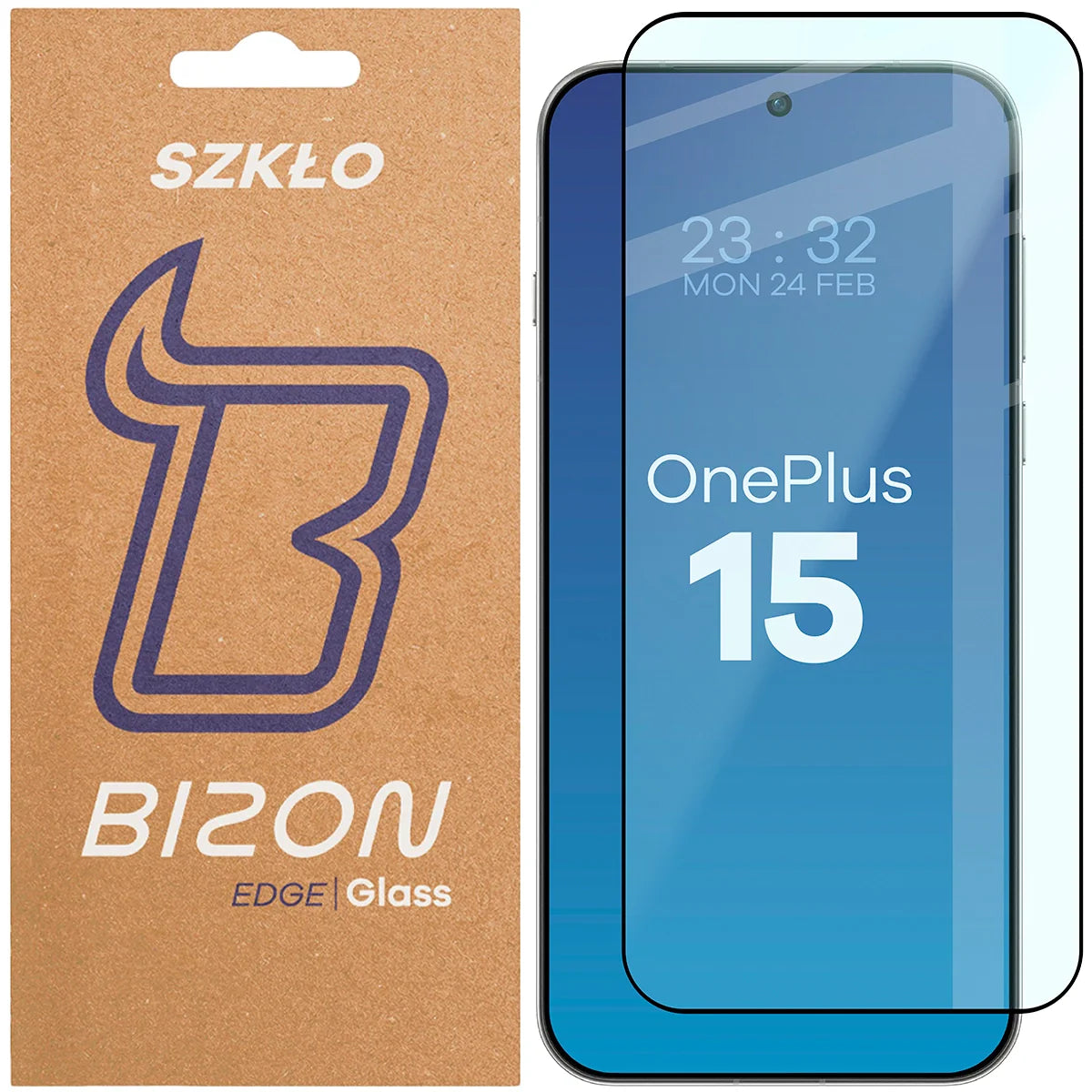 Gehärtetes Glas für OnePlus 15, Bizon Glass Edge, Schwarzer Rahmen