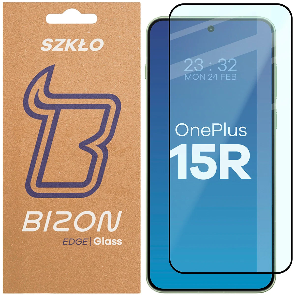 Gehärtetes Glas für OnePlus 15R, Bizon Glass Edge, Schwarzer Rahmen