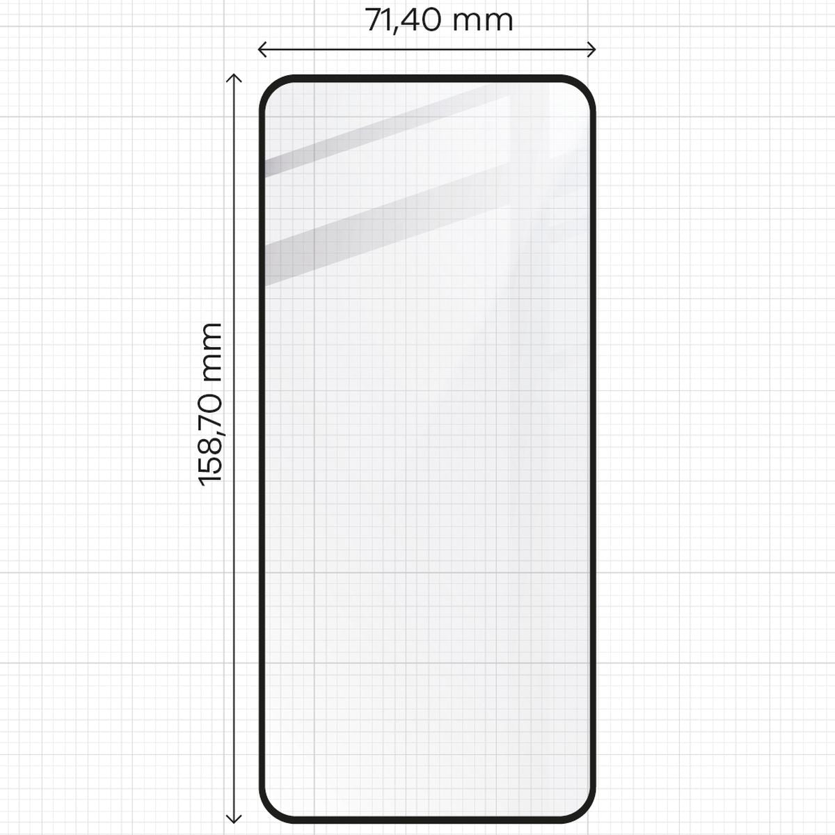 Gehärtetes Glas für Xiaomi Redmi Note 13 4G, Bizon Glass Edge, schwarz