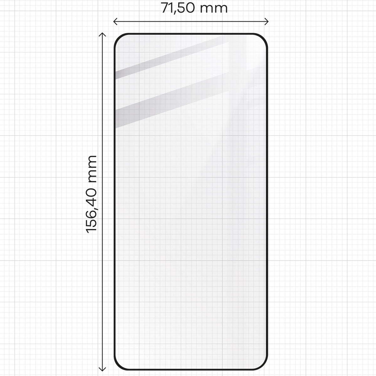 Gehärtetes Glas für Xiaomi 14T, Bizon Glass Edge, Schwarzer Rahmen