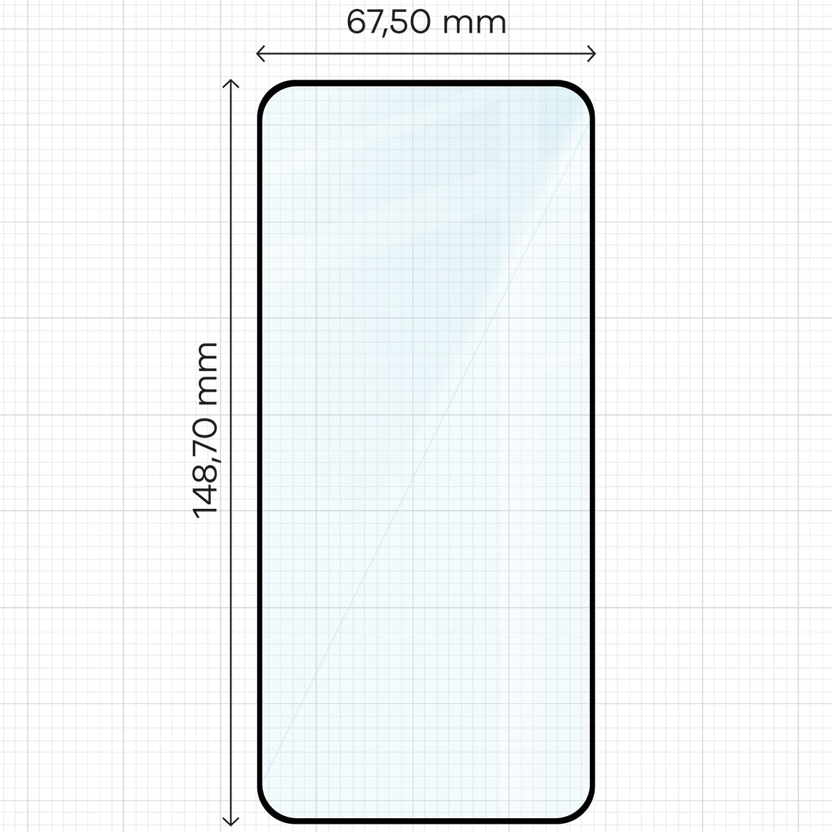 Gehärtetes Glas für Xiaomi 15, Bizon Glass Edge, Schwarzer Rahmen