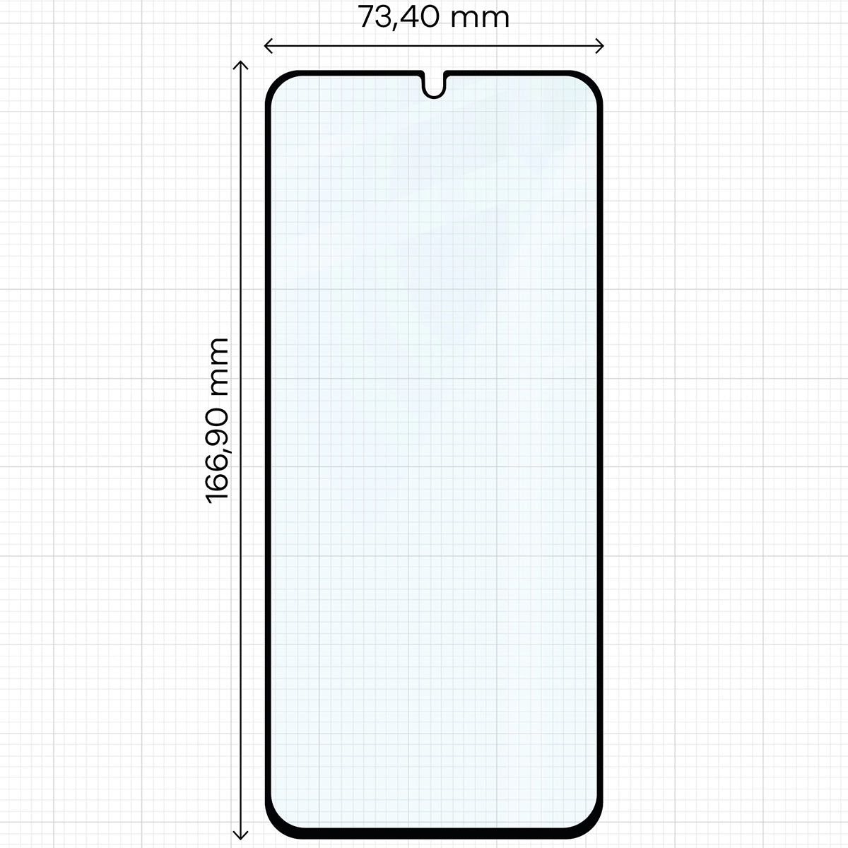 Gehärtetes Glas für Xiaomi Redmi A5 4G/Poco C71, Bizon Glass Edge, Schwarzer Rahmen