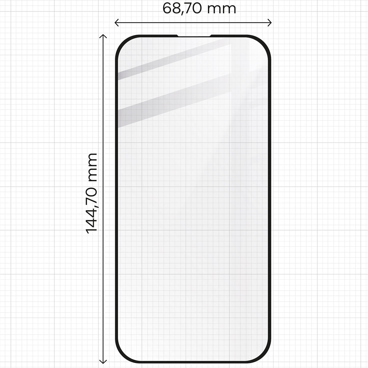 Gehärtetes Glas - 2 Stück + Kameraschutz für iPhone 16, Bizon Glass Edge Pack, Schwarz