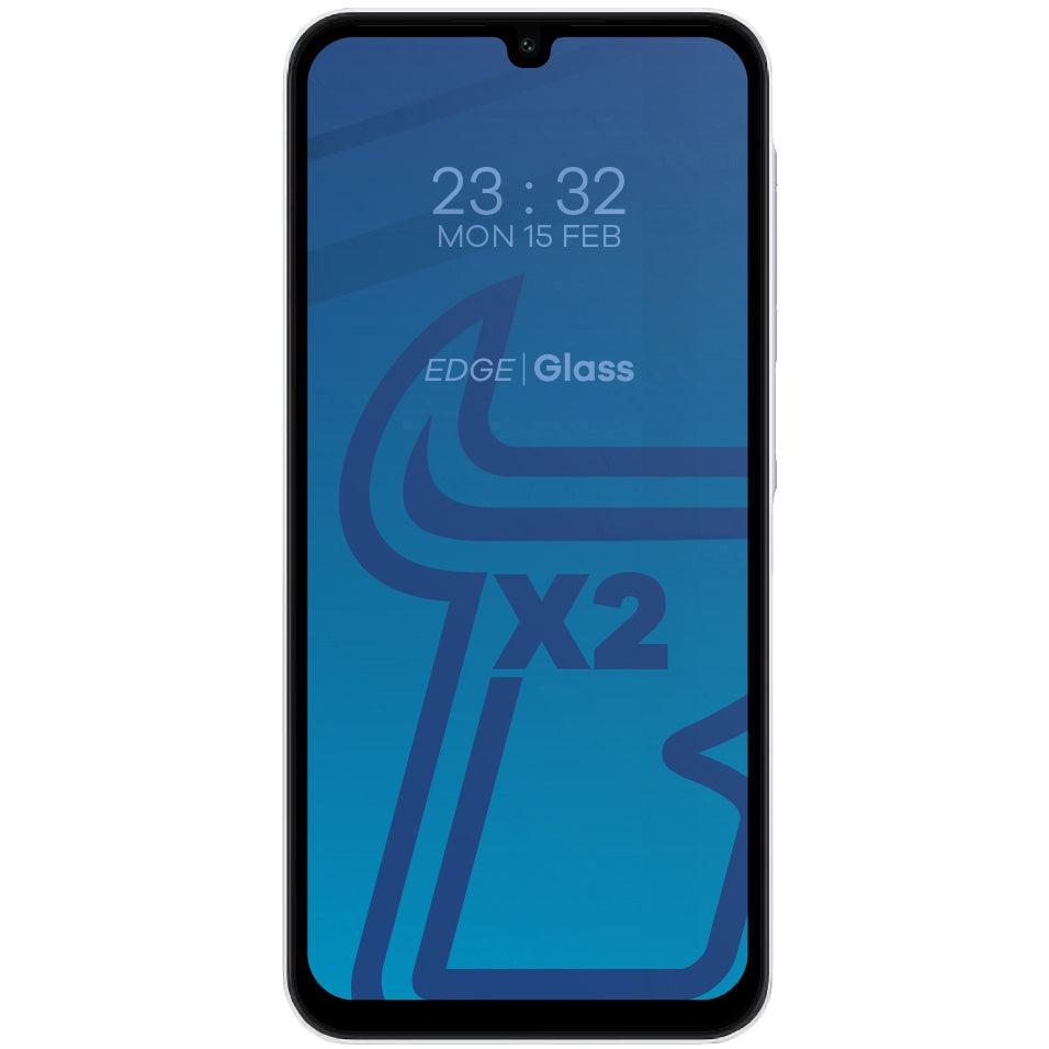 Gehärtetes Glas 2 Stück + Kameraschutz für Galaxy A15 4G/5G, Bizon Glass Edge Pack, Schwarz