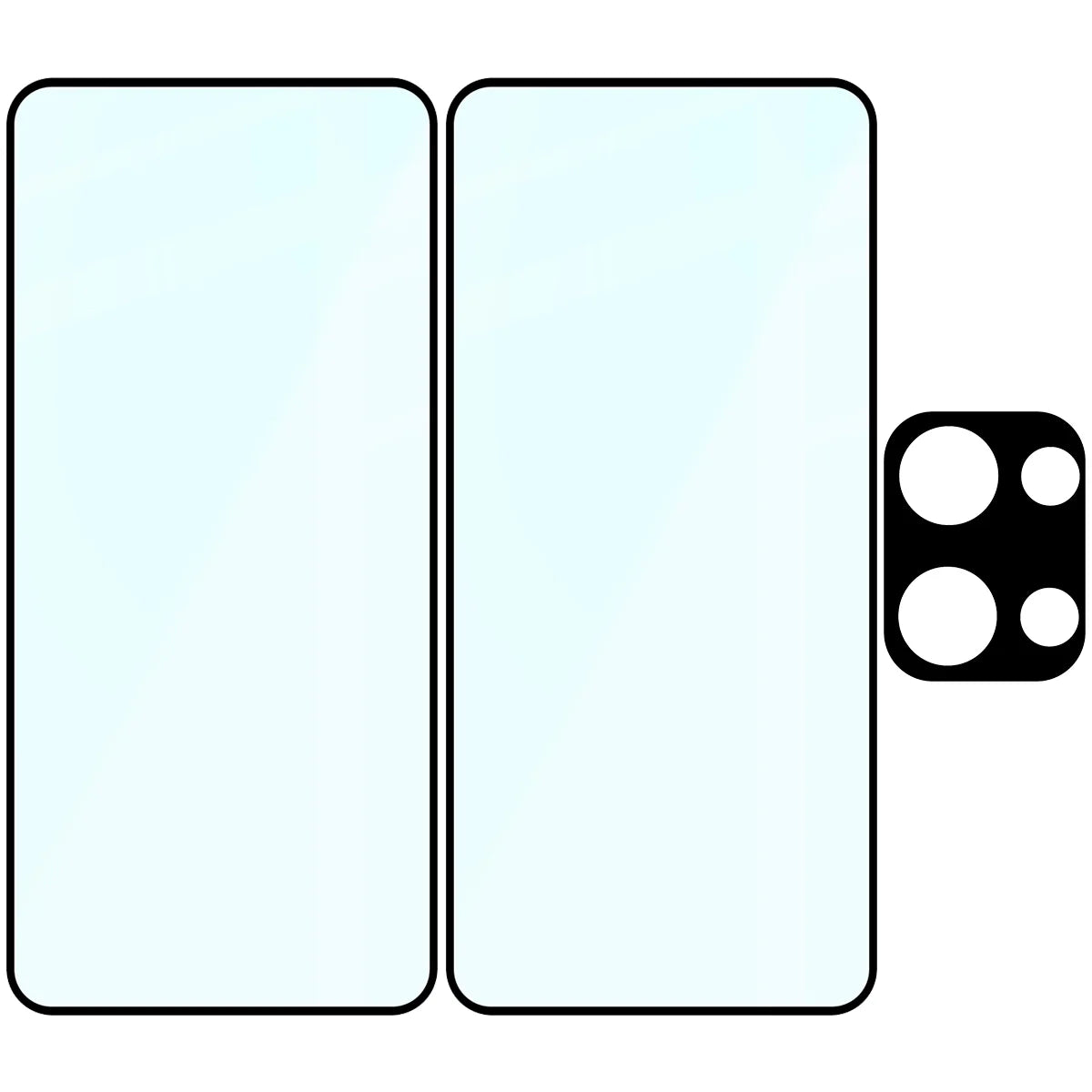 Gehärtetes Glas - 2 Stück + Kameraschutz für Oppo Reno13, Bizon Glass Edge Pack, Schwarz